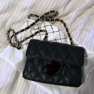 Black quilted bag